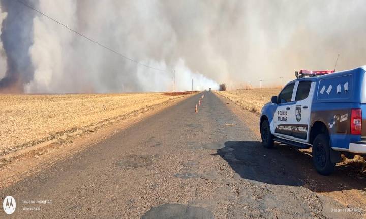 Incêndio de grande proporção assusta população de Chapadão do Céu