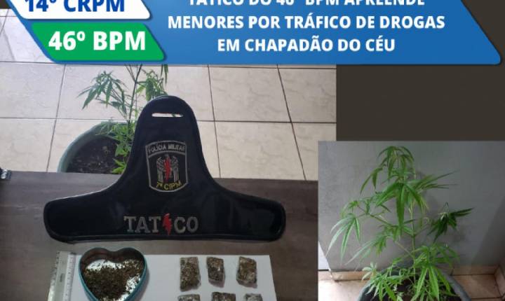 Tático do 46° BPM apreende menores infratores por tráfico de drogas em Chapadão do Céu