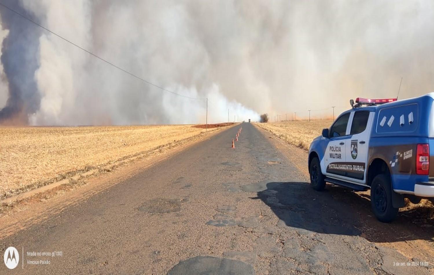 Incêndio de grande proporção assusta população de Chapadão do Céu