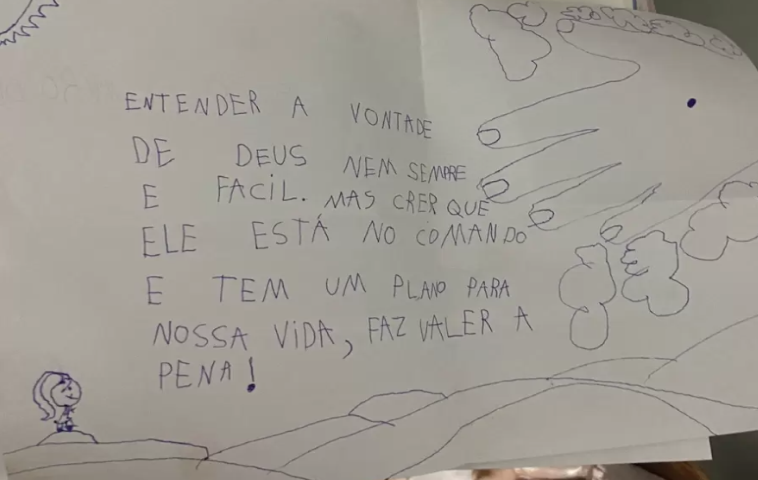 Família se emocionam com desenho e frase deixada pela pequena Alice que morreu em Paraíso das Águas